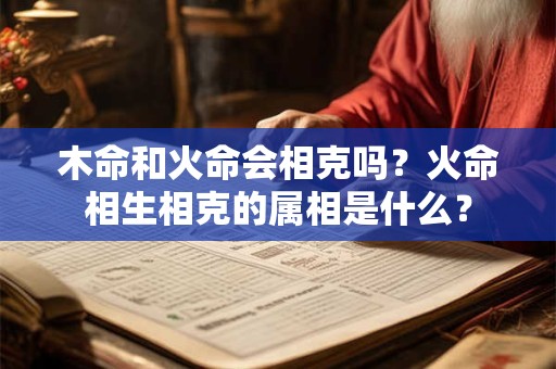 木命和火命会相克吗？火命相生相克的属相是什么？