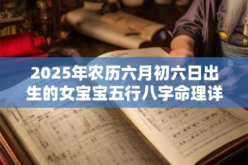 2026年农历六月初六日出生的女宝宝五行八字命理详解