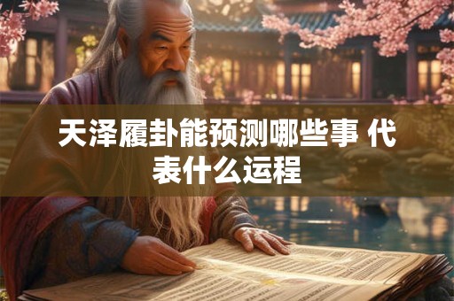 天泽履卦能预测哪些事 代表什么运程