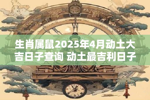 生肖属鼠2025年4月动土大吉日子查询 动土最吉利日子
