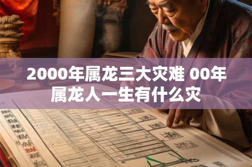 2000年属龙三大灾难 00年属龙人一生有什么灾