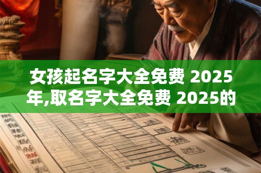女孩起名字大全免费 2025年,取名字大全免费 2025的女孩子