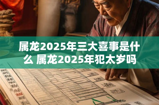 属龙2025年三大喜事是什么 属龙2025年犯太岁吗