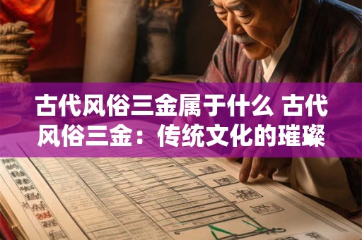 古代风俗三金属于什么 古代风俗三金：传统文化的璀璨瑰宝