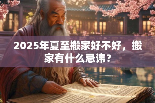 2025年夏至搬家好不好，搬家有什么忌讳？