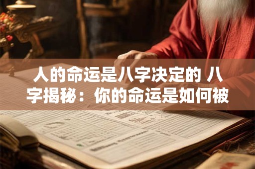 人的命运是八字决定的 八字揭秘：你的命运是如何被决定的