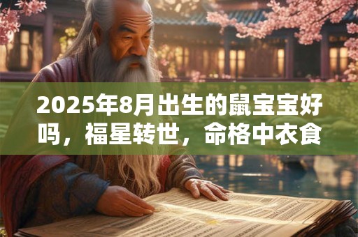 2025年8月出生的鼠宝宝好吗，福星转世，命格中衣食丰厚