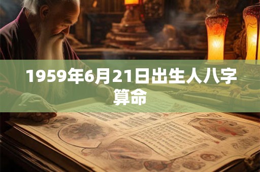 1959年6月21日出生人八字算命 1959年6月21日出生人八字算命