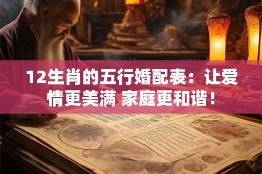 12生肖的五行婚配表：让爱情更美满 家庭更和谐！