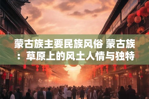 蒙古族主要民族风俗 蒙古族：草原上的风土人情与独特习俗
