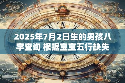 2025年7月2日生的男孩八字查询 根据宝宝五行缺失起名字