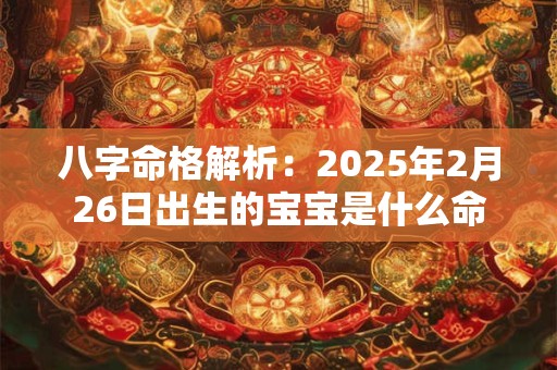 八字命格解析：2025年2月26日出生的宝宝是什么命