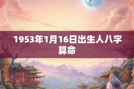 1953年1月16日出生人八字算命