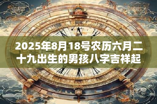 2025年8月18号农历六月二十九出生的男孩八字吉祥起名