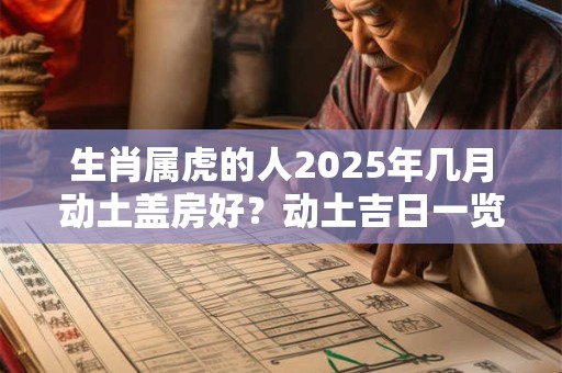生肖属虎的人2025年几月动土盖房好？动土吉日一览表