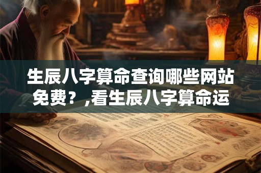 生辰八字算命查询哪些网站免费？,看生辰八字算命运免费