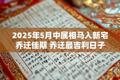 2025年5月中属相马入新宅乔迁佳期 乔迁最吉利日子