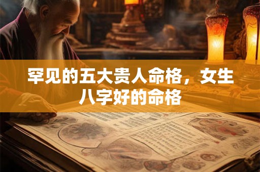 罕见的五大贵人命格，女生八字好的命格