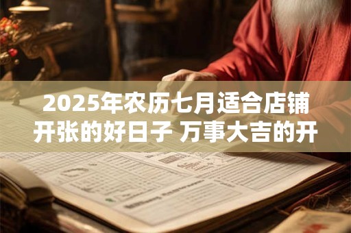 2025年农历七月适合店铺开张的好日子 万事大吉的开业良机