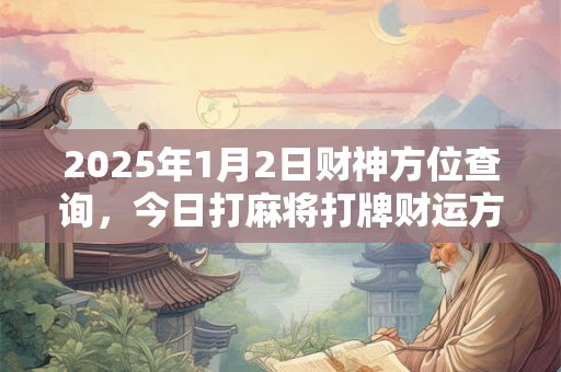 2025年1月2日财神方位查询,今日打麻将打牌财运方位 2025年1月2日财神方位查询,今日打麻将打牌财运方位