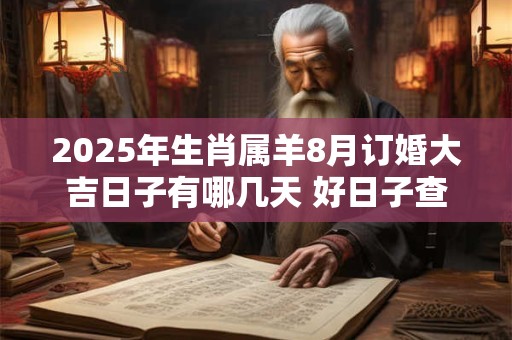 2025年生肖属羊8月订婚大吉日子有哪几天 好日子查询