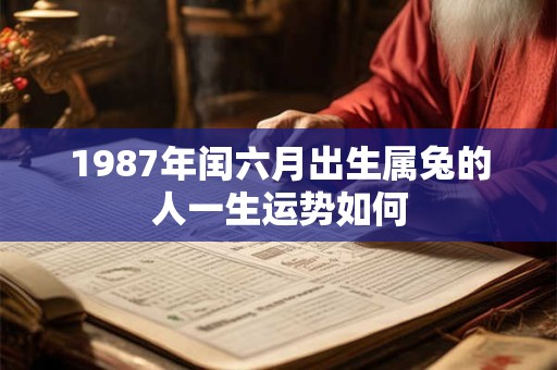 1987年闰六月出生属兔的人一生运势如何