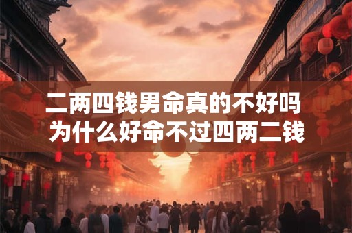 二两四钱男命真的不好吗 为什么好命不过四两二钱