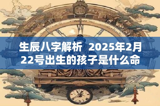 生辰八字解析  2025年2月22号出生的孩子是什么命