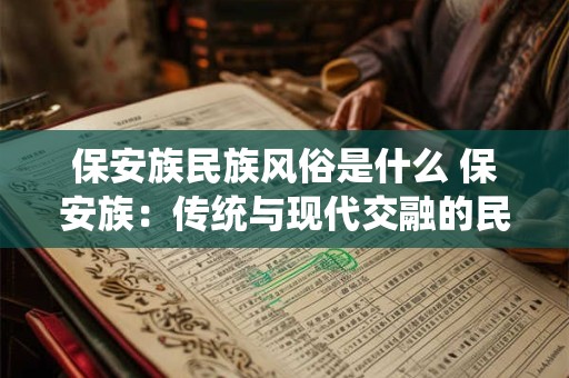 保安族民族风俗是什么 保安族：传统与现代交融的民族风情画
