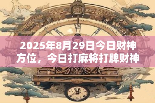 2025年8月29日今日财神方位，今日打麻将打牌财神方位