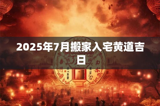 2025年7月搬家入宅黄道吉日