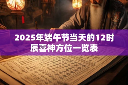 2025年端午节当天的12时辰喜神方位一览表 2025年端午节当天的12时辰喜神方位一览表