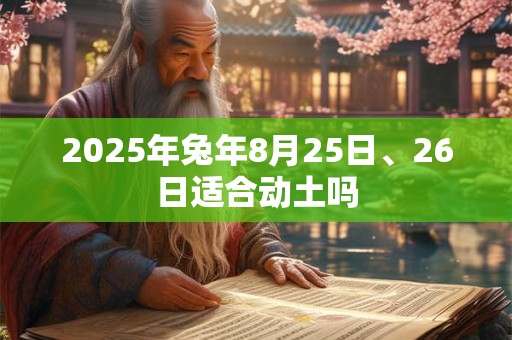 2025年兔年8月25日、26日适合动土吗