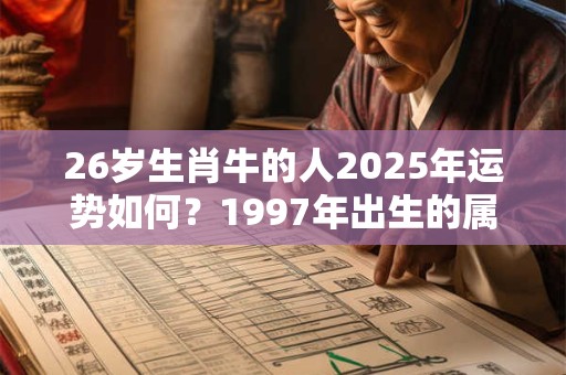 26岁生肖牛的人2025年运势如何？1997年出生的属牛人最新运程