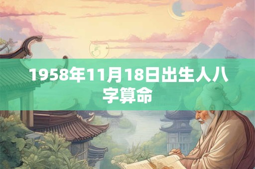 1958年11月18日出生人八字算命