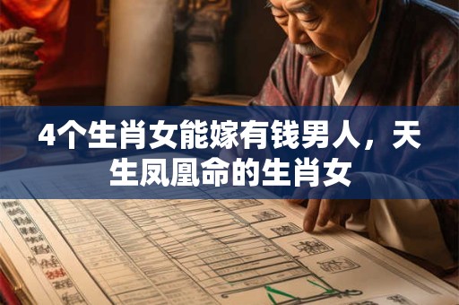 4个生肖女能嫁有钱男人，天生凤凰命的生肖女