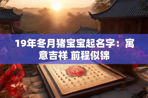 19年冬月猪宝宝起名字：寓意吉祥 前程似锦