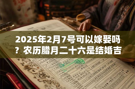 2025年2月7号可以嫁娶吗？农历腊月二十六是结婚吉日吗