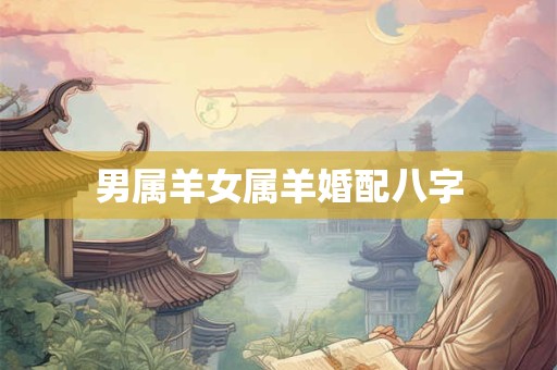 男属羊女属羊婚配八字