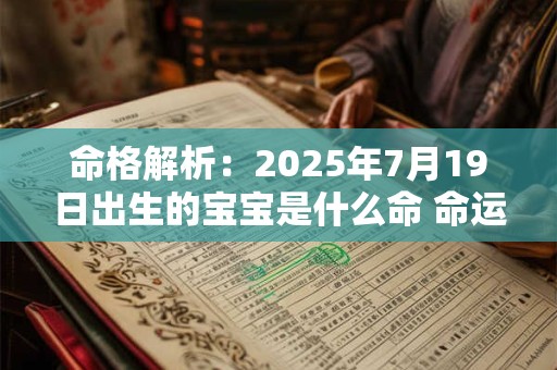 命格解析：2025年7月19日出生的宝宝是什么命 命运好吗