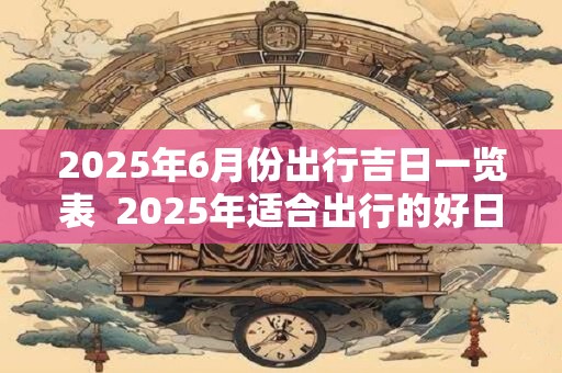 2025年6月份出行吉日一览表  2025年适合出行的好日子