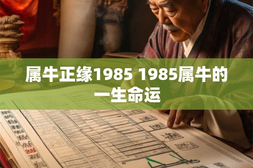 属牛正缘1985 1985属牛的一生命运
