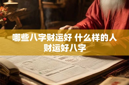 哪些八字财运好 什么样的人财运好八字