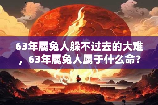 63年属兔人躲不过去的大难，63年属兔人属于什么命？