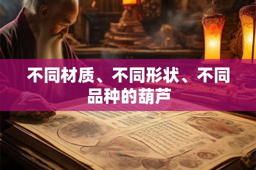 不同材质、不同形状、不同品种的葫芦