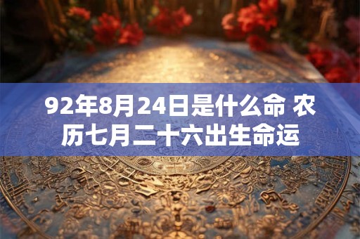 92年8月24日是什么命 农历七月二十六出生命运