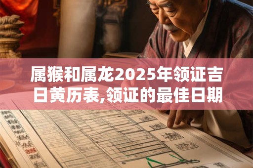 属猴和属龙2025年领证吉日黄历表,领证的最佳日期