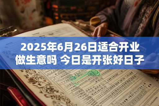2025年6月26日适合开业做生意吗 今日是开张好日子吗