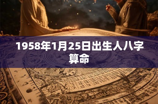 1958年1月25日出生人八字算命