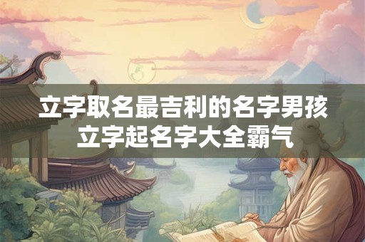 立字取名最吉利的名字男孩 立字起名字大全霸气
